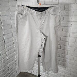 Eddie Bauer Ladies Size 18W Legend Wash Lt. Grey Stretch Curvy Crop Pants